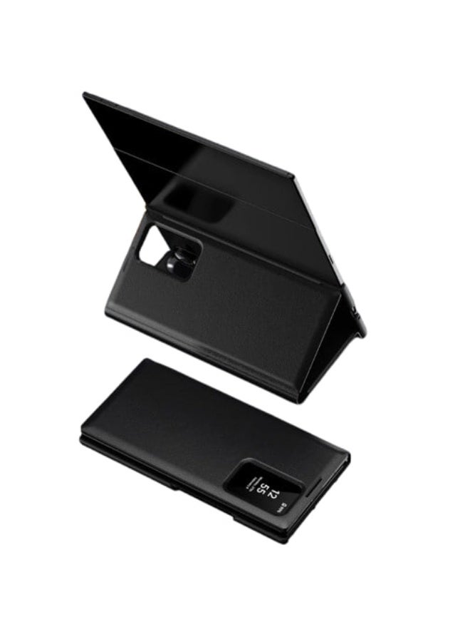 CATANES Kickstand Flip Case Window for Samsung Galaxy Z TriFold – Fabric Texture, Shockproof and Camera Protection, Black - Image 2